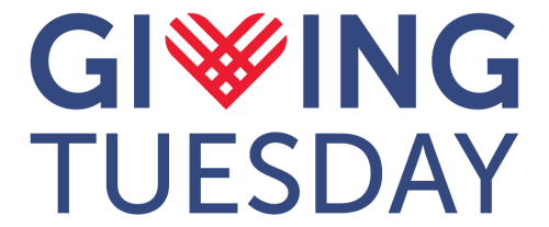 Official Giving Tuesday logo with blue text and a red heart